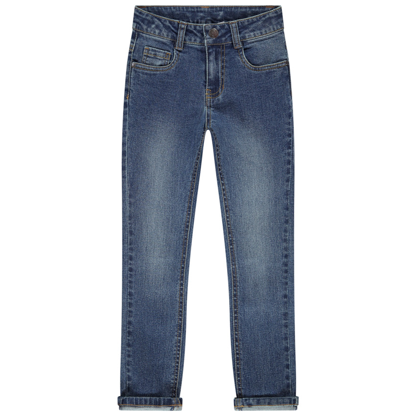 Pantalones vaqueros skinny efecto usado con texto en relieve Orchestra