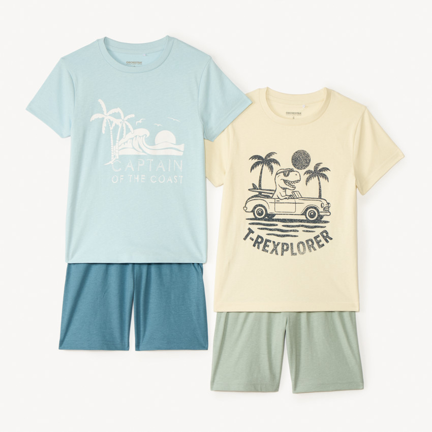Conjunto de 2 pijamas cortos de fantasía para niño 