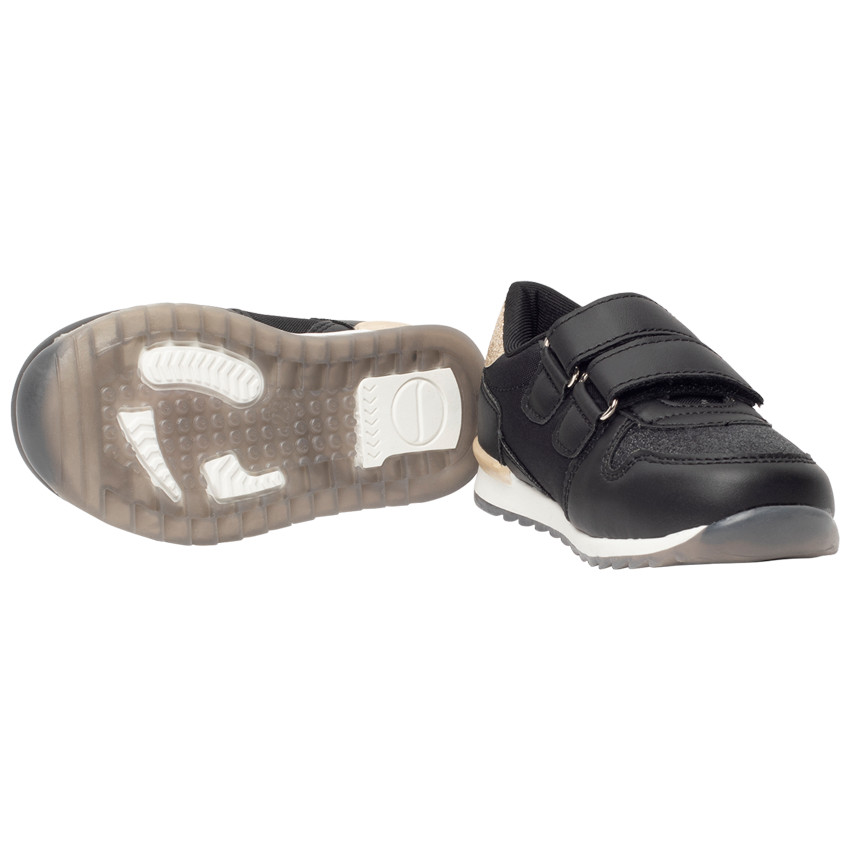 Baskets noires avec empiècements brillants et étoiles pour fille 