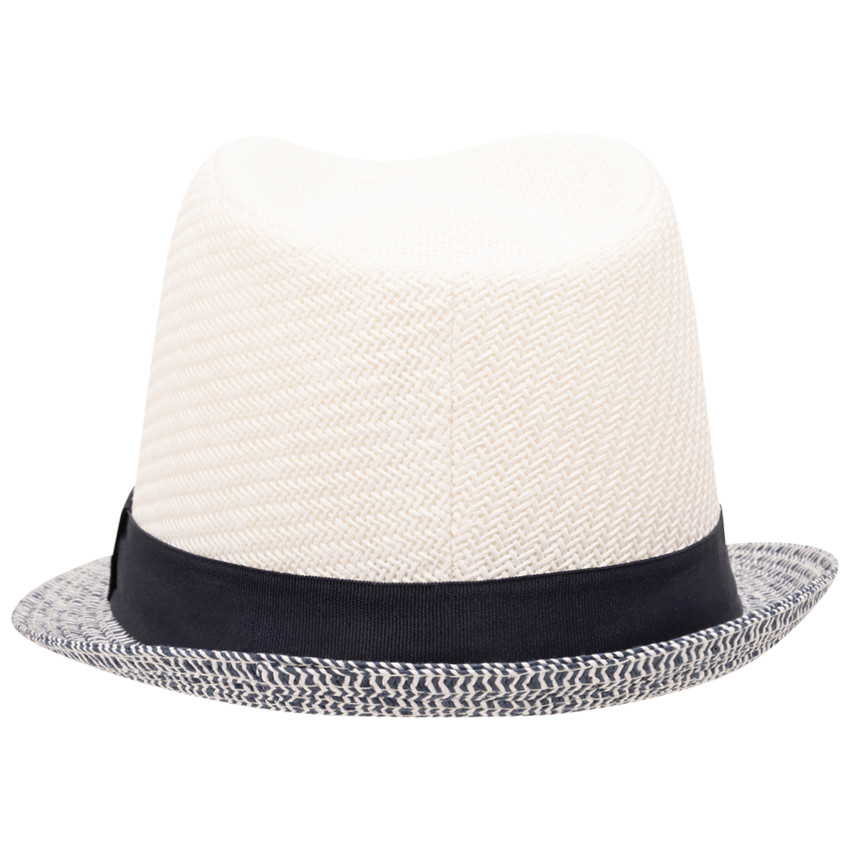 Sombrero Borsalino de paja bicolor con cinta tejida para niño 