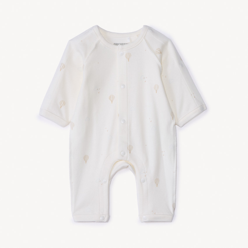 Pelele de terciopelo estampado con montgolfières para bebé prematuro 