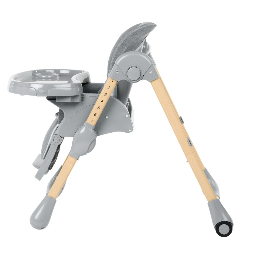 Silla alta ajustable 0+ Jude - Madera y Gris 