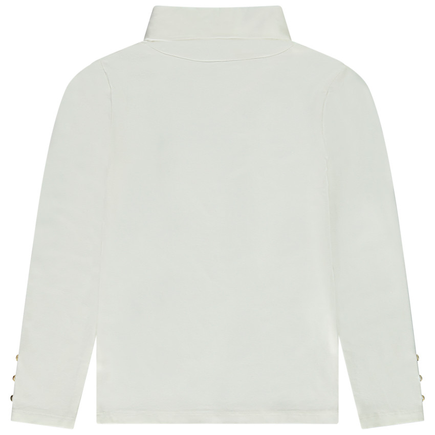 Camiseta de cuello alto de jersey liso para niña 