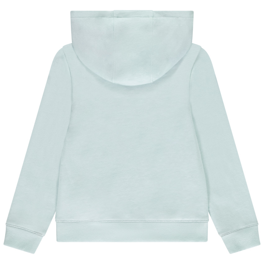 Chaqueta de felpa lisa con capucha y bolsillos para niña 