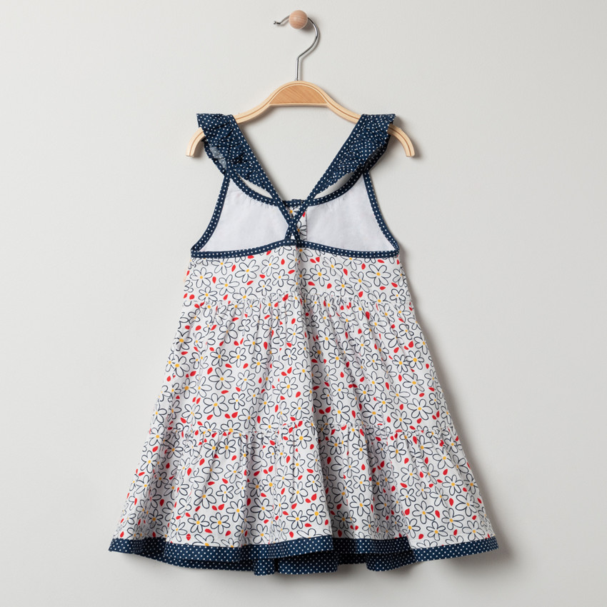 Robe à fleurs et bretelles volantées 