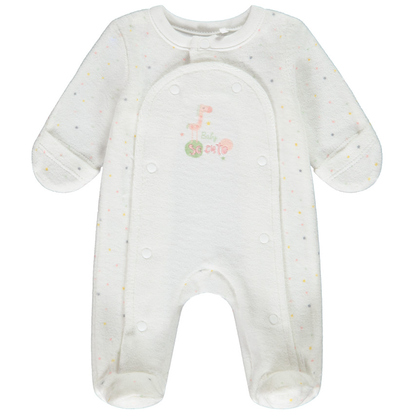 Pelele de terciopelo con bordados para bebé prematuro 