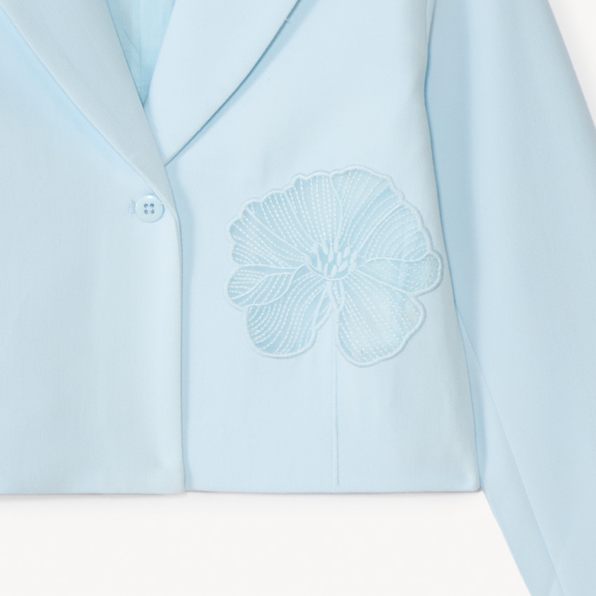 Chaqueta de lona estilo blazer en un color sólido para niña 