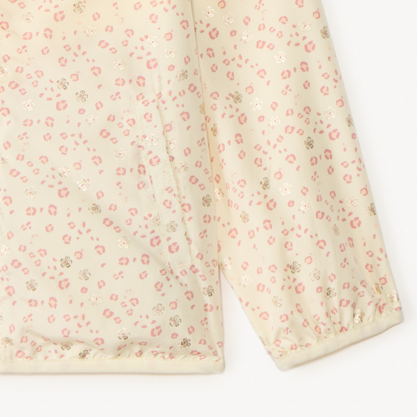 Chubasquero impermeable con capucha de estampado de leopardo niña 