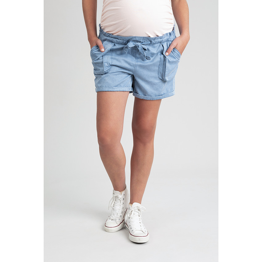 pantalon corto de embarazo con bolsillos 