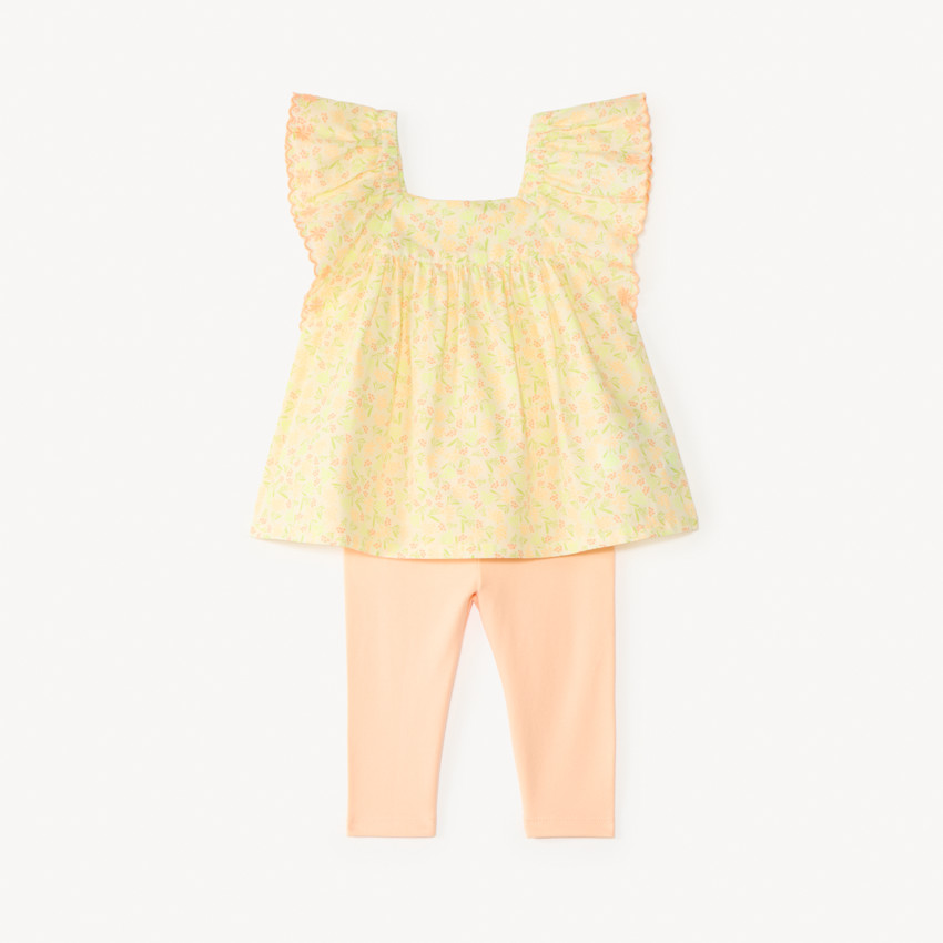 Conjunto de 2 piezas, blusa + legging para niña. 
