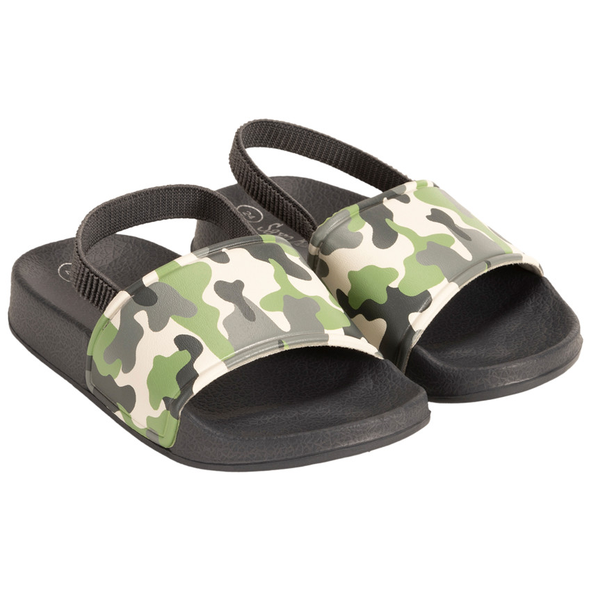 Mules con correa estampado camuflaje para niño con tira según la edad 