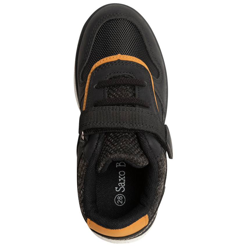 Zapatillas con cordones y tira adherente negra con toques mostaza Main Zapatillas con cordones y tira adherente negra con toques mostaza