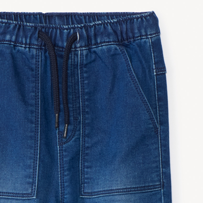 Pantalón jogger estilo vaquero liso con bolsillos para bebé niño 