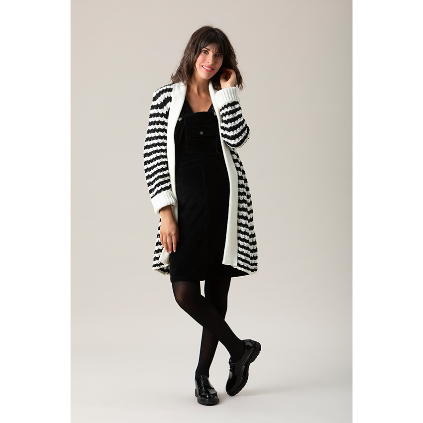 Chaqueta de punto grueso con rayas de jacquard 