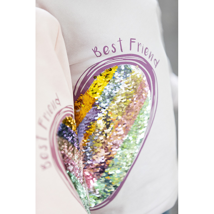 Sweat en molleton avec sequins pour fille Main Sweat en molleton avec sequins pour fille