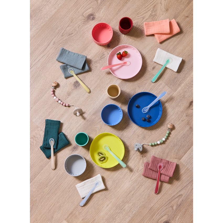 Coffret de comida 3 piezas de silicona Origami - Azul 