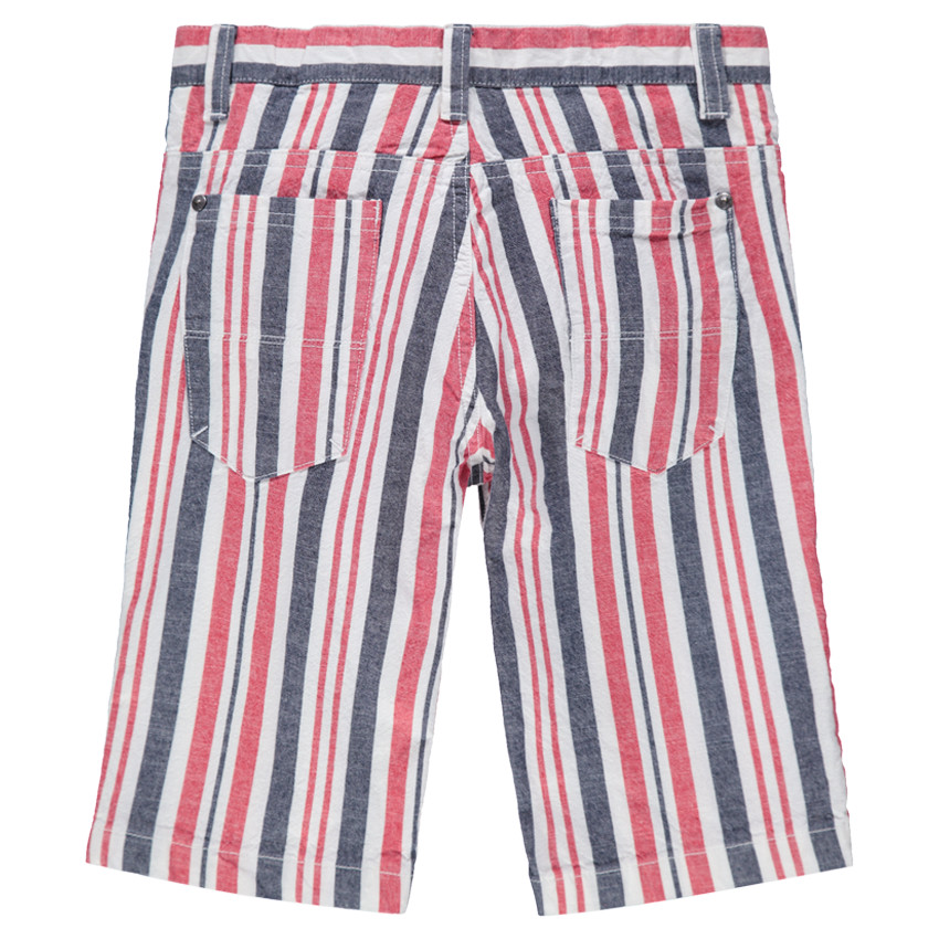 Júnior - Bermudas de algodón de rayas que contrastan 