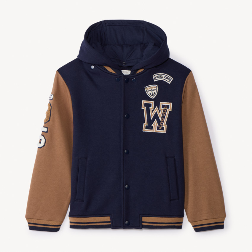 Chaqueta con capucha y cuello teddy con forro niño 