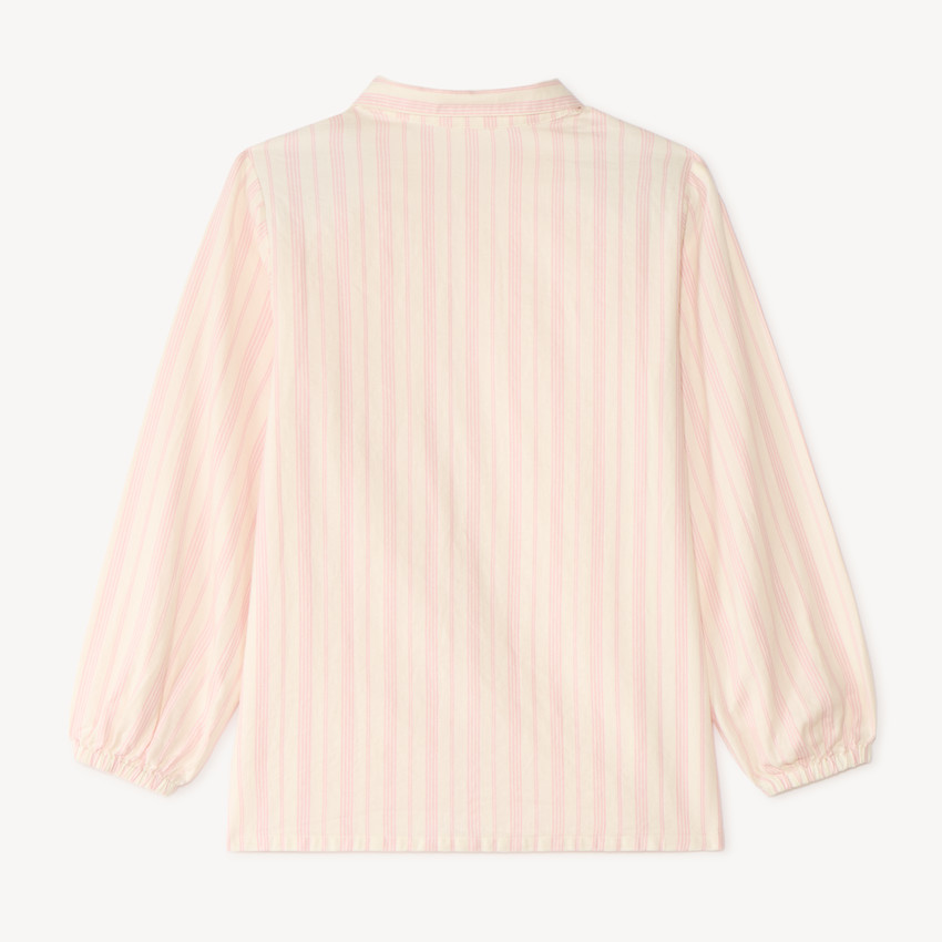 Camisa de niña de manga larga a rayas verticales 