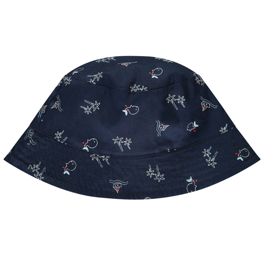 Bob reversible con estampado y rayas para bebé niño 