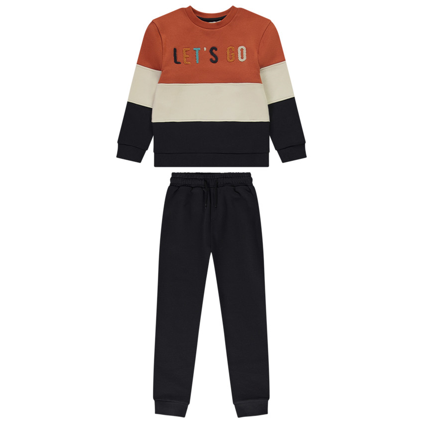 Conjunto de 2 piezas efecto color block para niño 