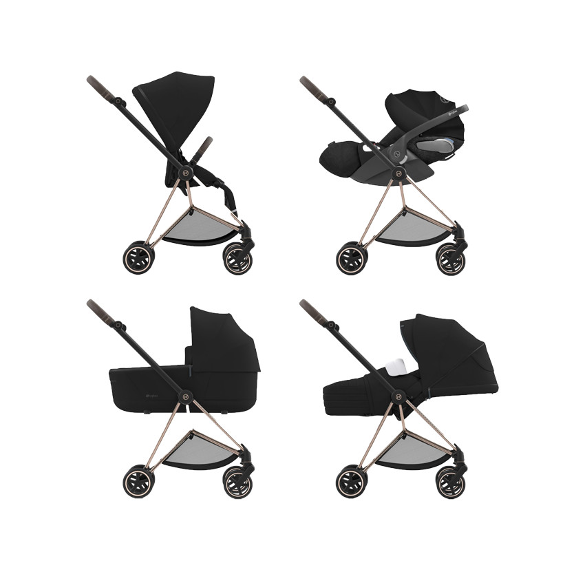 Chasis carrito Priam Chrome con detalles marrones 