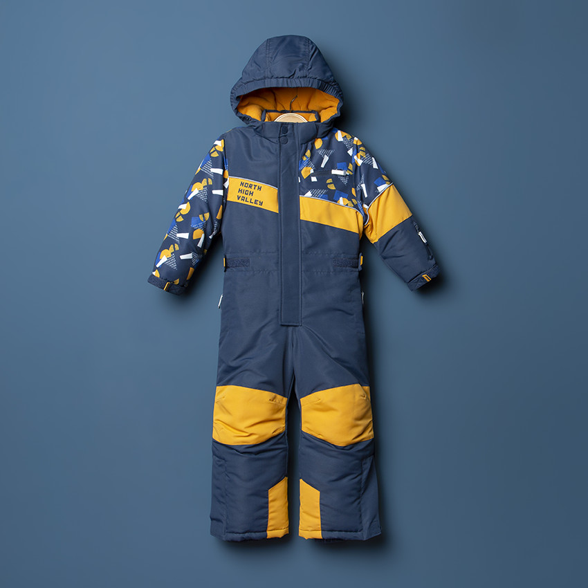 Mono de esquí con estampado y bolsillos con cremallera 