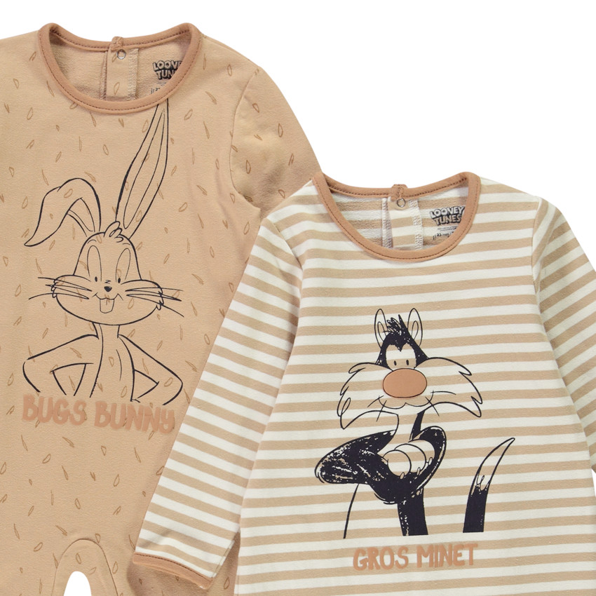 Pack de 2 peleles Looney Tunes Warner para bebé niño Main Pack de 2 peleles Looney Tunes Warner para bebé niño