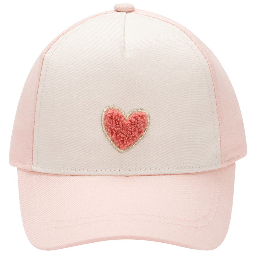 Gorra con parche de corazón en bucle para bebé niña 