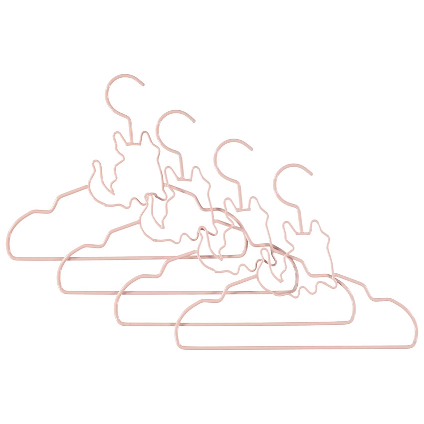 Lote de 4 perchas de metal en forma de gato 