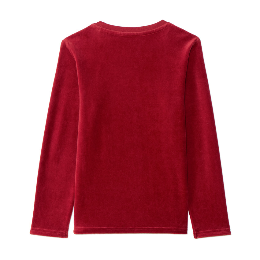 Conjunto de pijama de terciopelo con motivo rugby para niño 