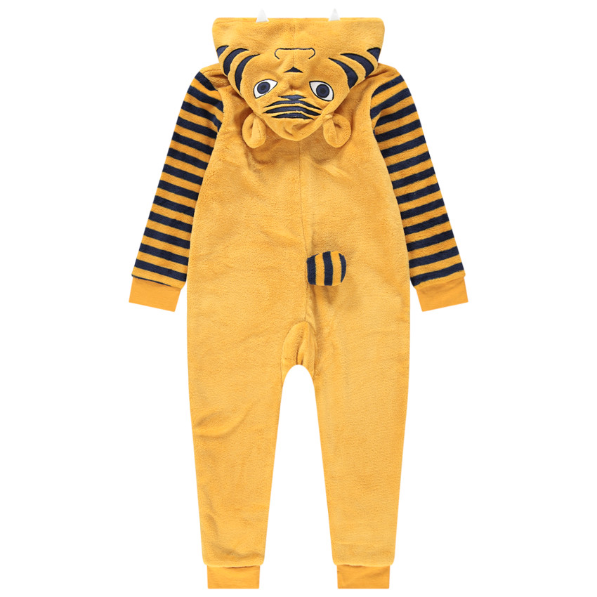 Pijama de borreguillo con tigre y detalles bordados 
