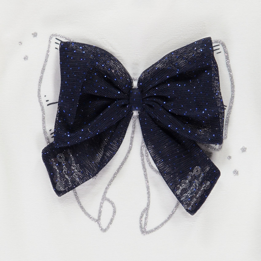 Camiseta con lazo de tul brillante para niña bebé 