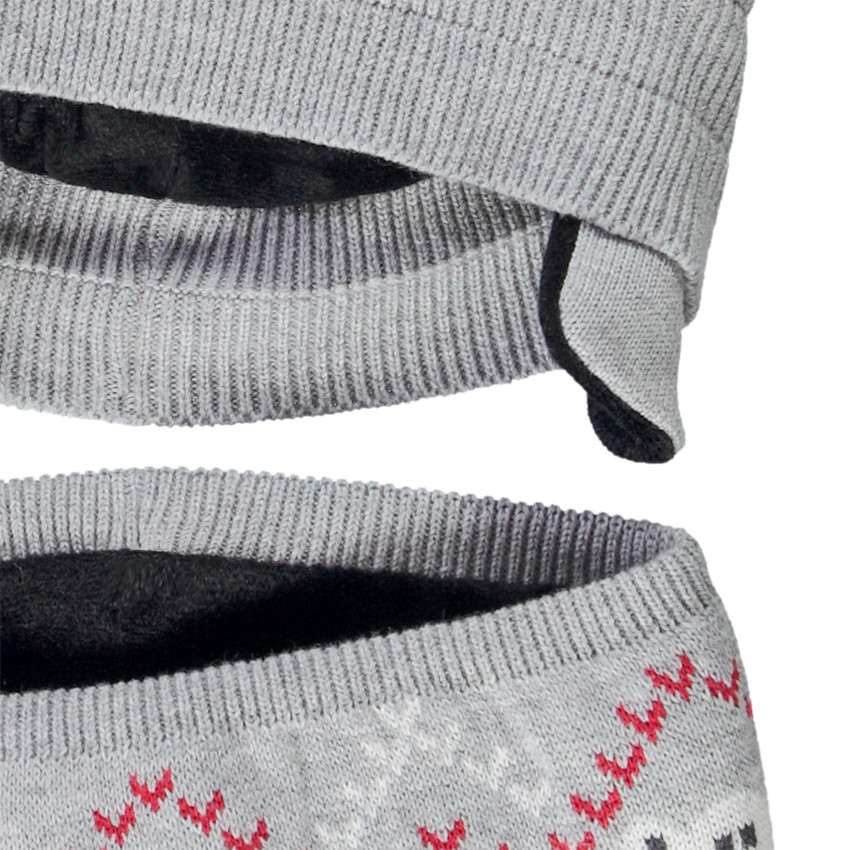 Conjunto de gorro y snood de punto con diseño de oso para bebé niño 