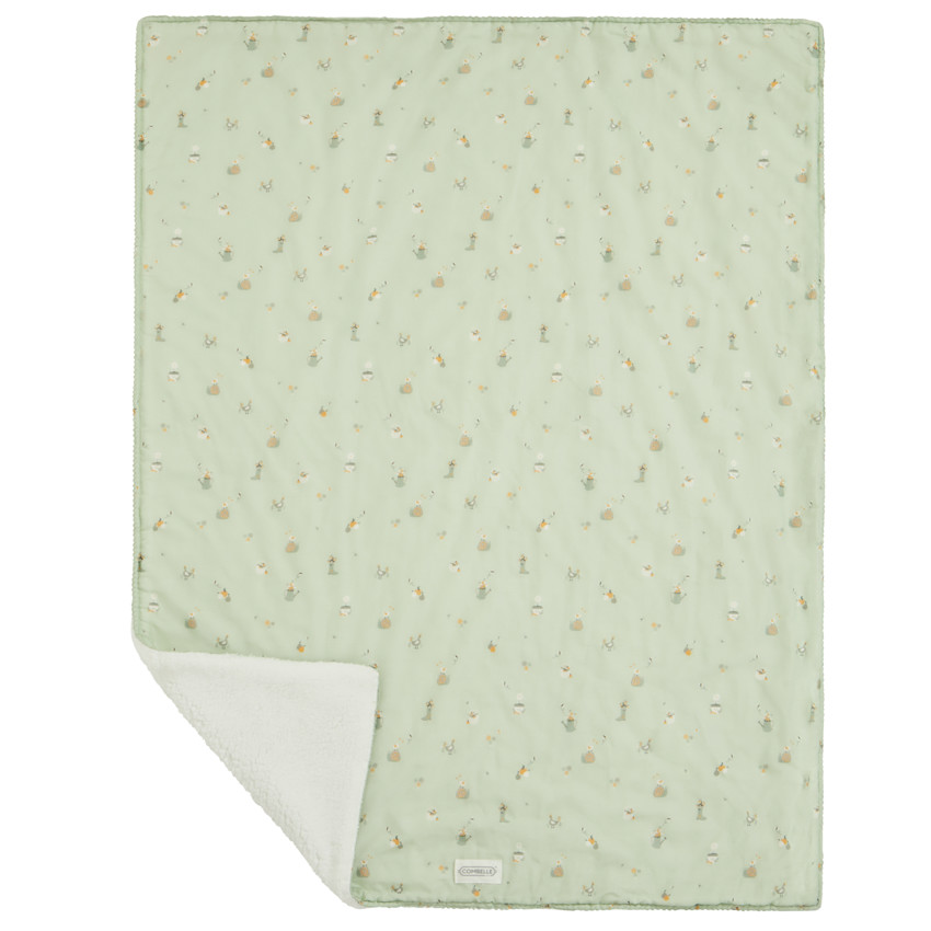 Manta reversible 70 x 100 cm Promenade Bucolique verde 