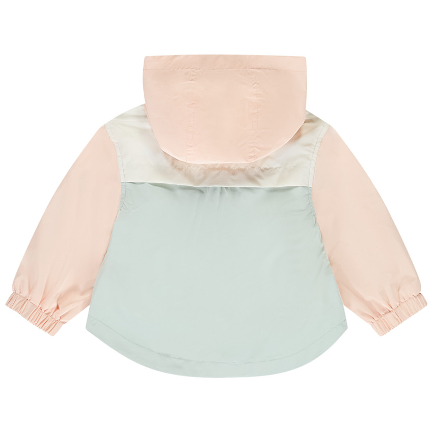 Cortavientos efecto colorblock con capucha para bebé niña 