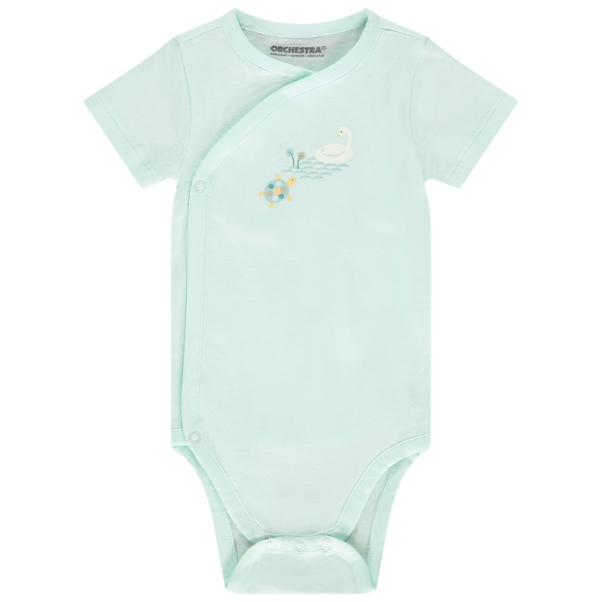 Lote de 5 Bodies de manga corta con motivos de tortugas para bebé niña con aberturas diferentes según la edad 