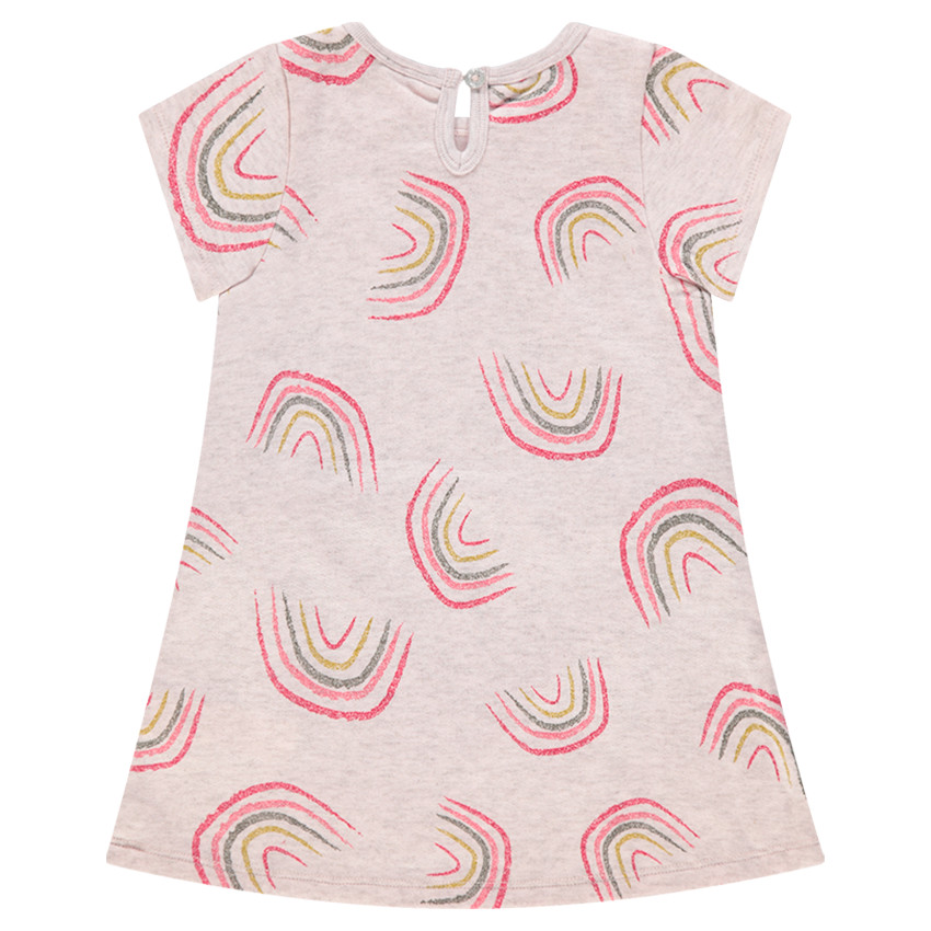 Vestido de manga corta de punto con arcoíris estampados all over  Additional Vestido de manga corta de punto con arcoíris estampados all over