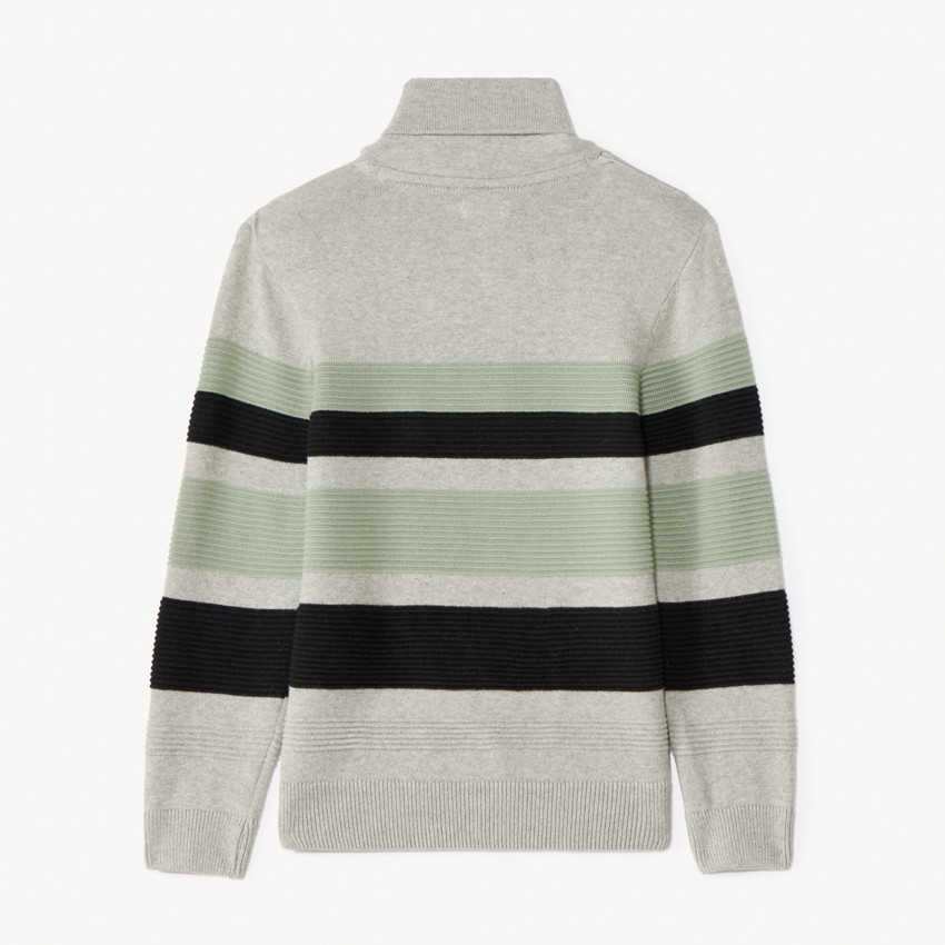 Jersey de punto a rayas con cuello chal para niño 