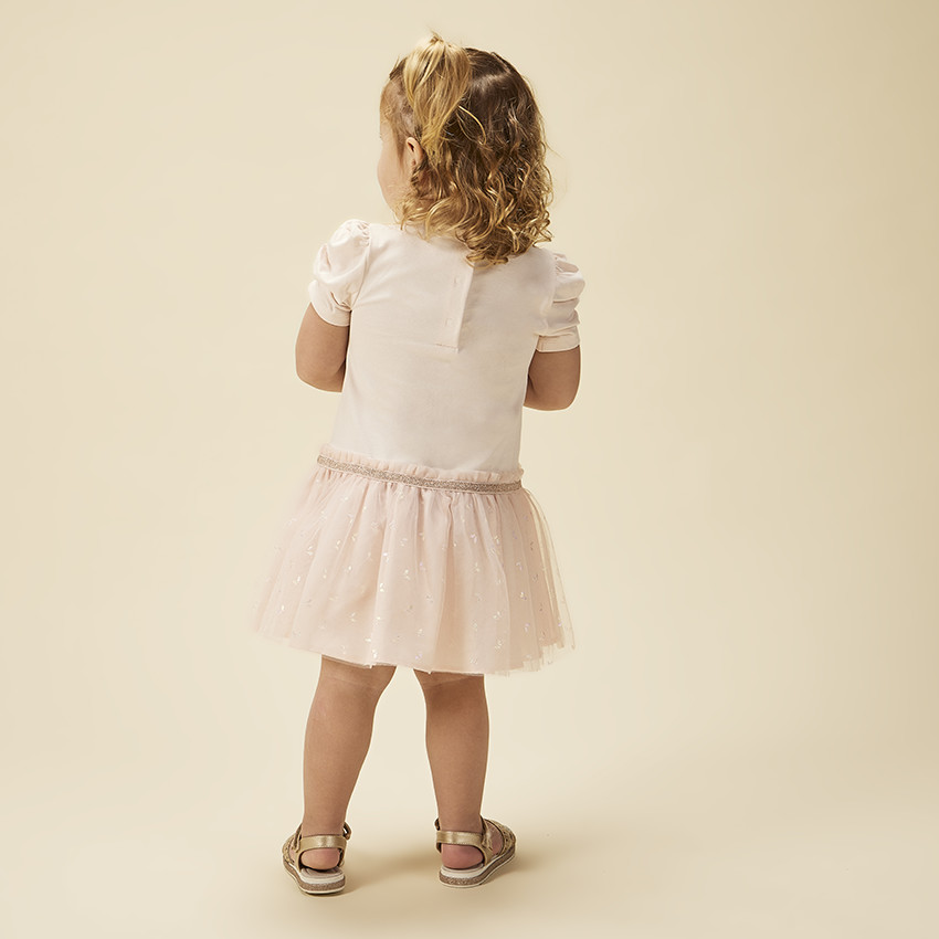 Vestido efecto 2 en 1 con tul estampado de mariposas para bebé niña  Additional Vestido efecto 2 en 1 con tul estampado de mariposas para bebé niña