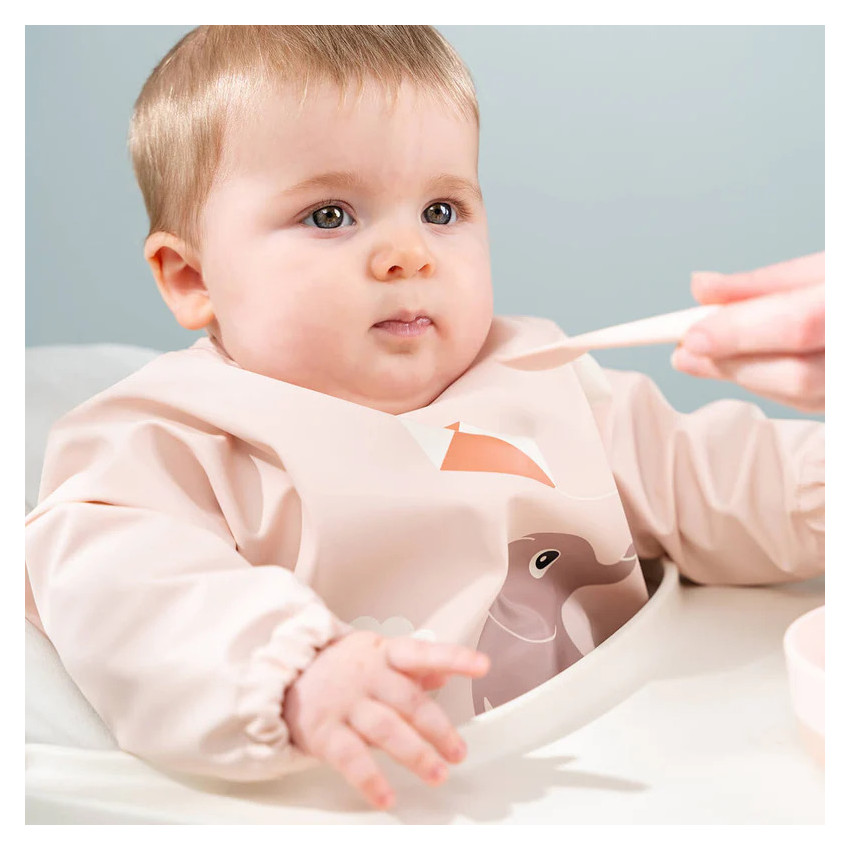 Babero tipo pelele con mangas y bolsillo Playground azul 