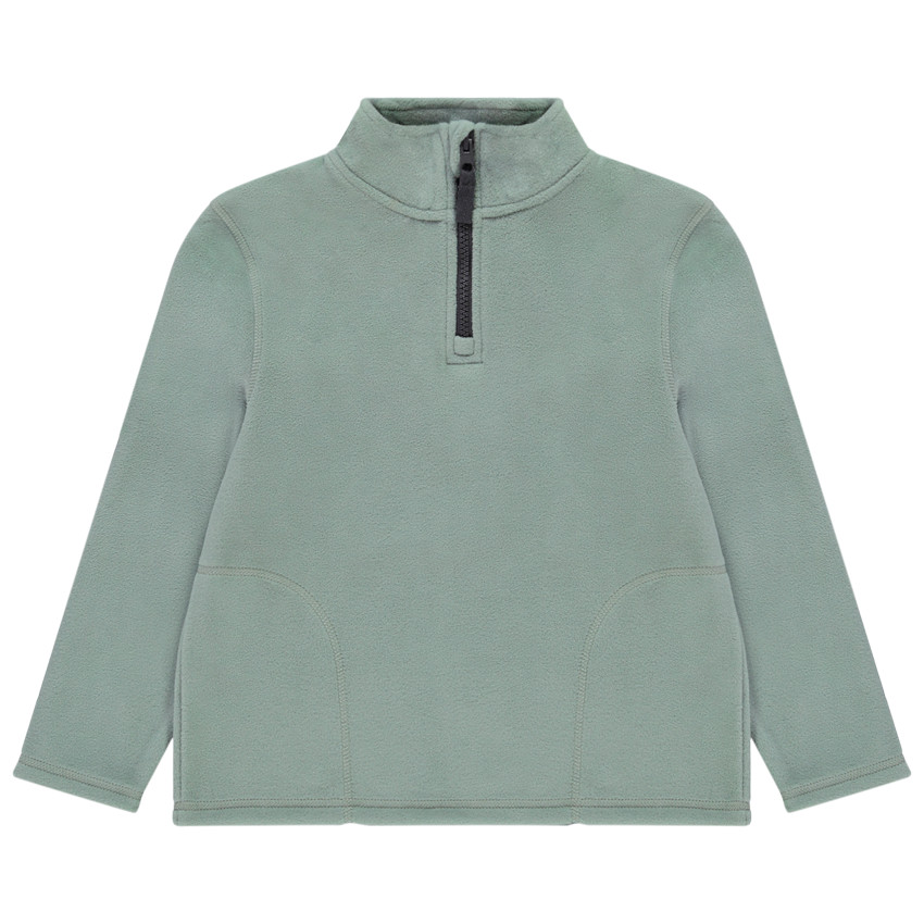 Sudadera polar unicolor con cuello alto para niño 