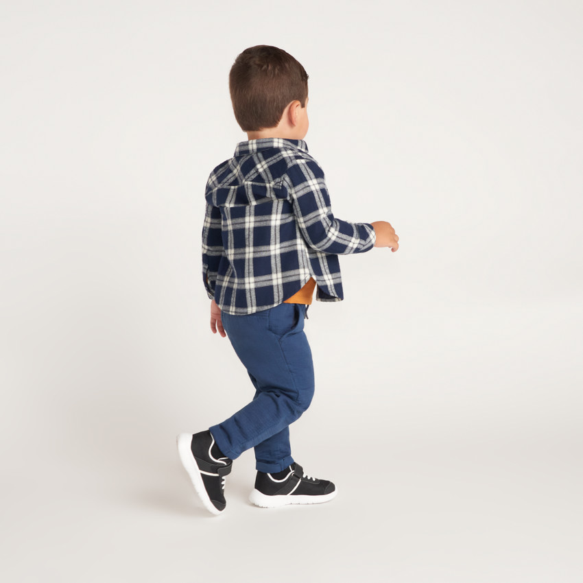Camisa de mangas largas para bebé niño de franela a cuadros 