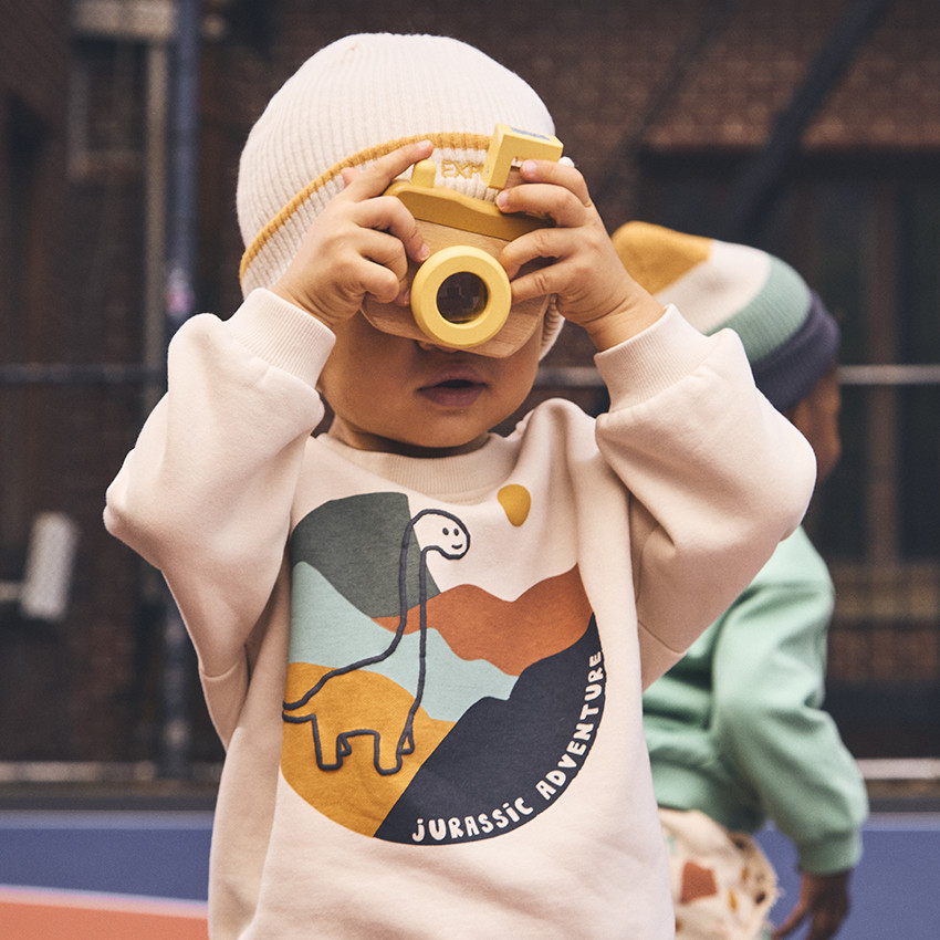 Sudadera oversize con estampado de dinosaurios para bebé niño 