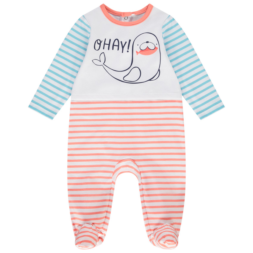 Pelele de punto de jersey a rayas con estampado de morsa para bebé niño  Additional Pelele de punto de jersey a rayas con estampado de morsa para bebé niño