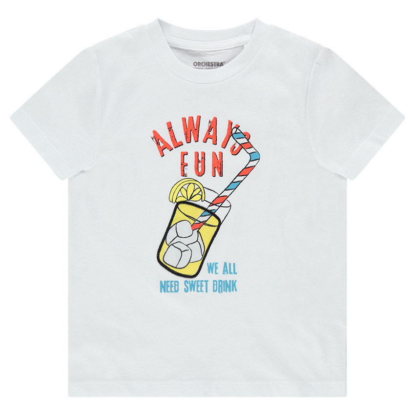 Camiseta de manga corta de punto con bebida estampada  Additional Camiseta de manga corta de punto con bebida estampada