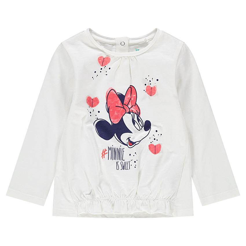 Camiseta de manga larga de punto con Minnie ©Disney estampada y corazones de relieve  
