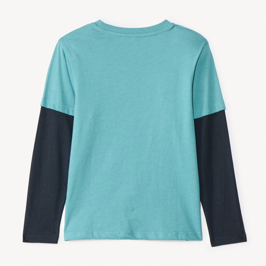 T-shirt manches longues effet 2 en 1 à motif 3D pour garçon 