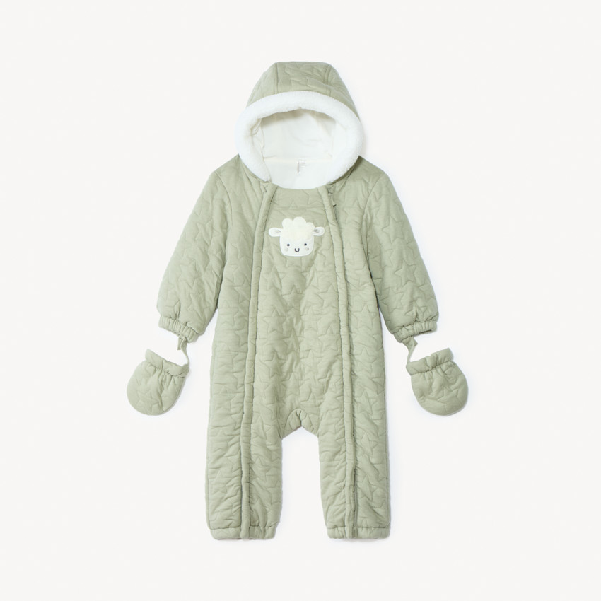 Combi-pilote matelassé et brodé mouton pour bébé avec finitions différentes selon l'âge 