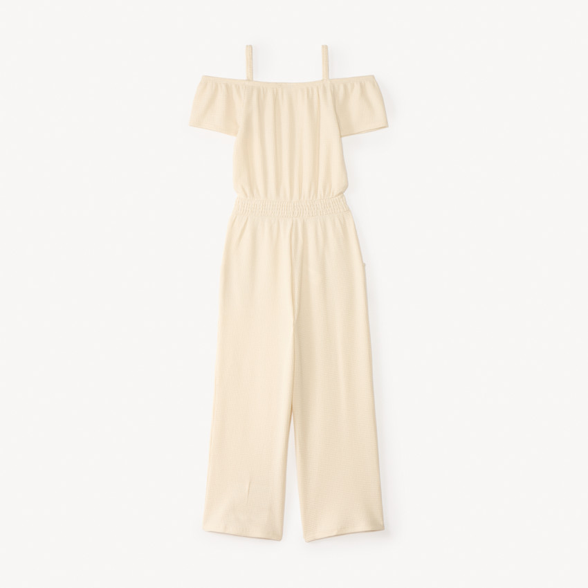 Monosuit de hombros descubiertos con bordado de corazón para niña 